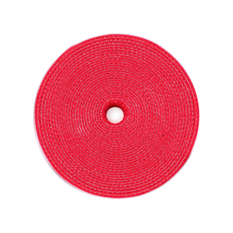 STOYOBE 3 Meters Magic Tape Sticky Hook and Loop Fastener Data Cable Organizer - Red