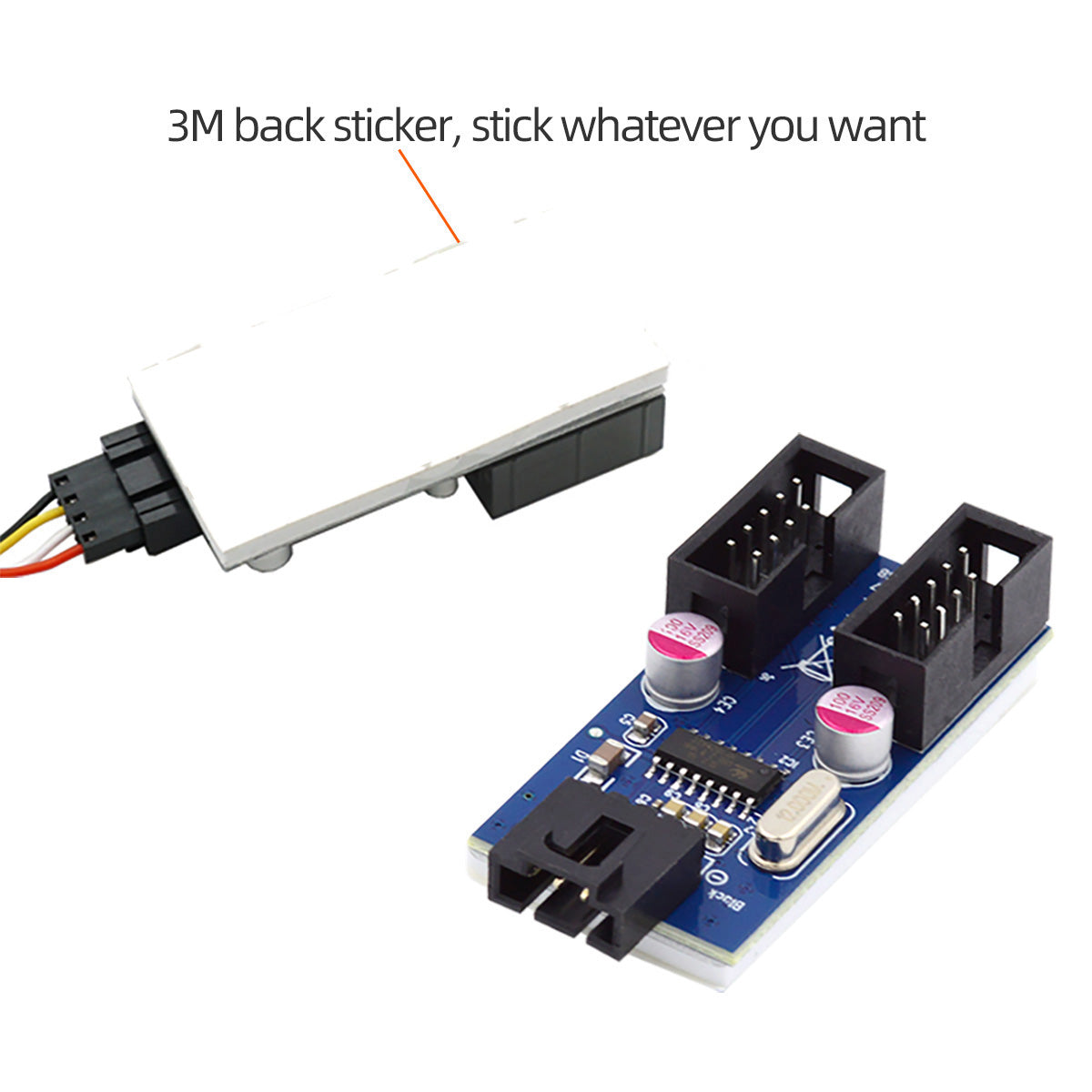 U2-066 USB 2.0 Type-A Male 1 to 2 Female Motherboard 9-pin Header Extension HUB Adapter Port Multiplier