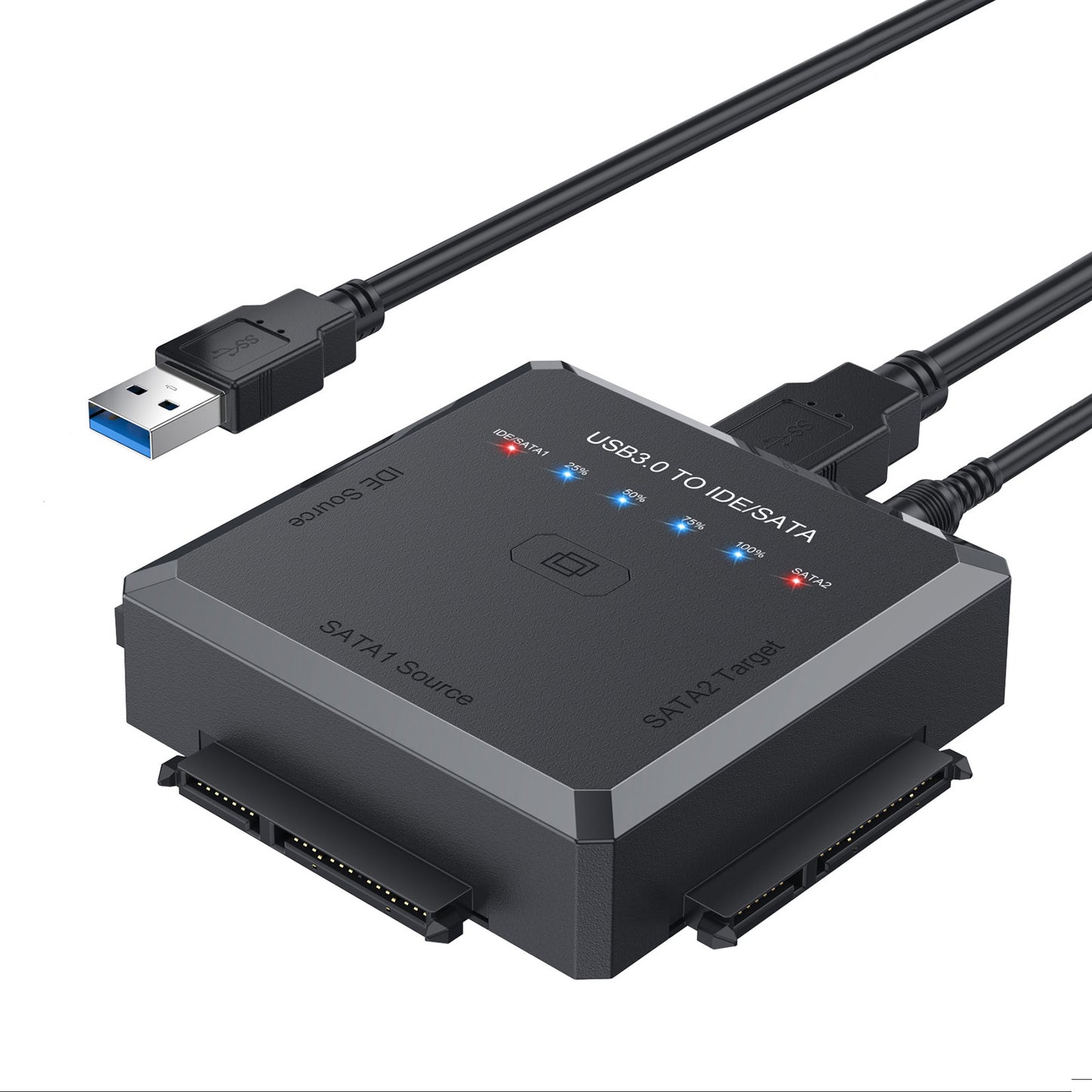 USB3.0 to IDE / SATA Converter Adapter with One-click Backup Function for 2.5&quot; / 3.5&quot; / 5.25&quot; Hard Disk - EU Plug