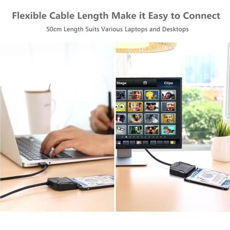 U3-027-OD USB 3.0 to Angled SATA 22 Pin Adapter Cable for 2.5&quot;, 3.5&quot; Hard Disk Drive SSD for Desktop Laptop