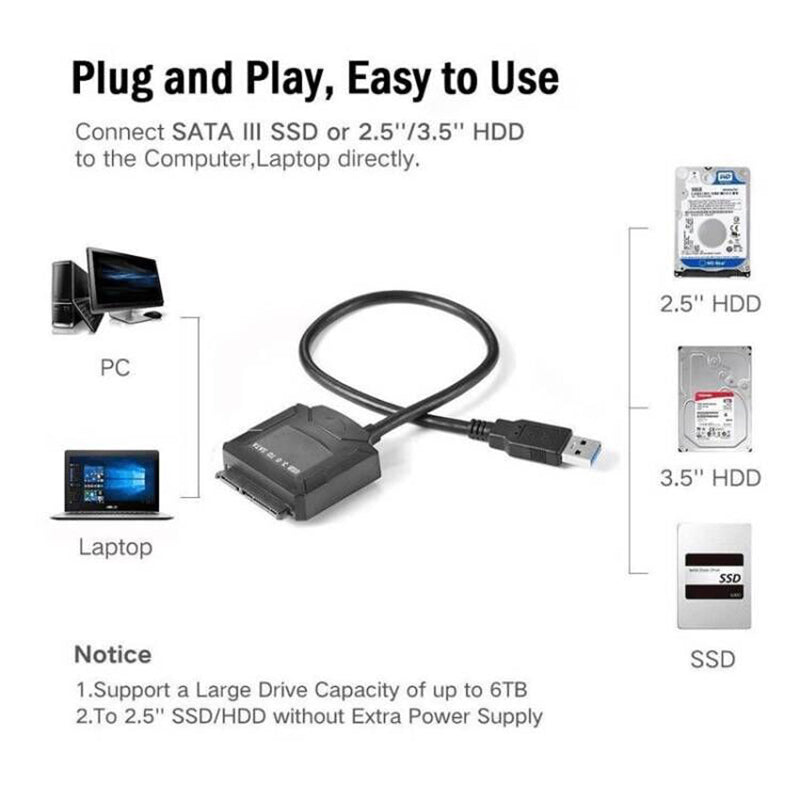 U3-027-OD USB 3.0 to Angled SATA 22 Pin Adapter Cable for 2.5&quot;, 3.5&quot; Hard Disk Drive SSD for Desktop Laptop