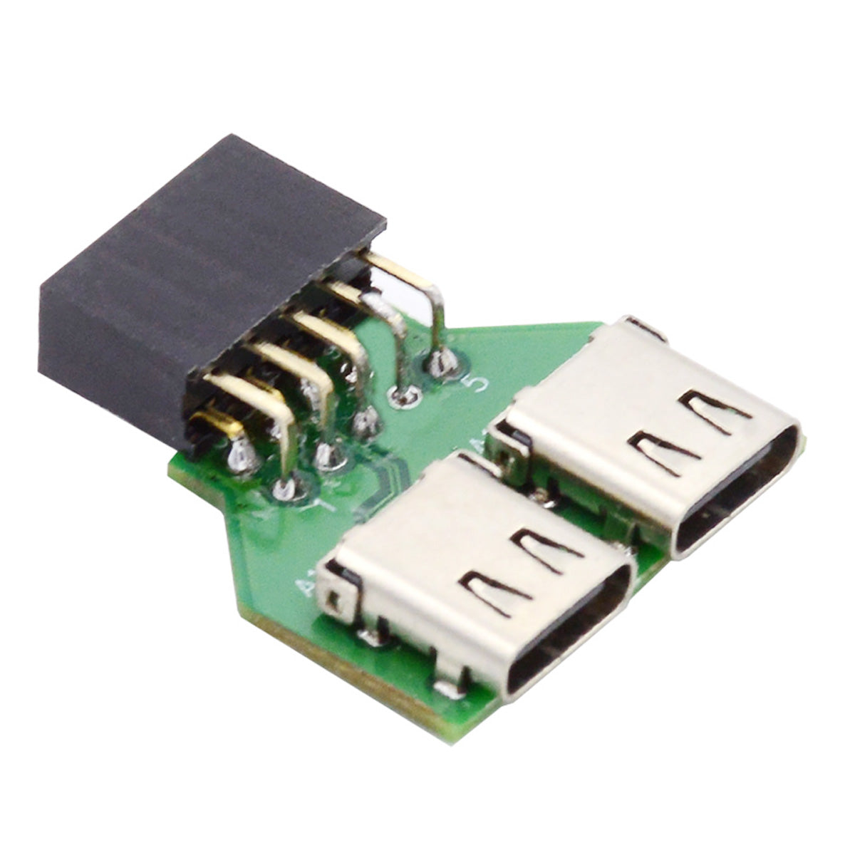 UC-141-TC002 Dual Port Type-C 3.1 Female to USB 2.0 Motherboard 9Pin 10Pin Adapter PCBA 480Mbps