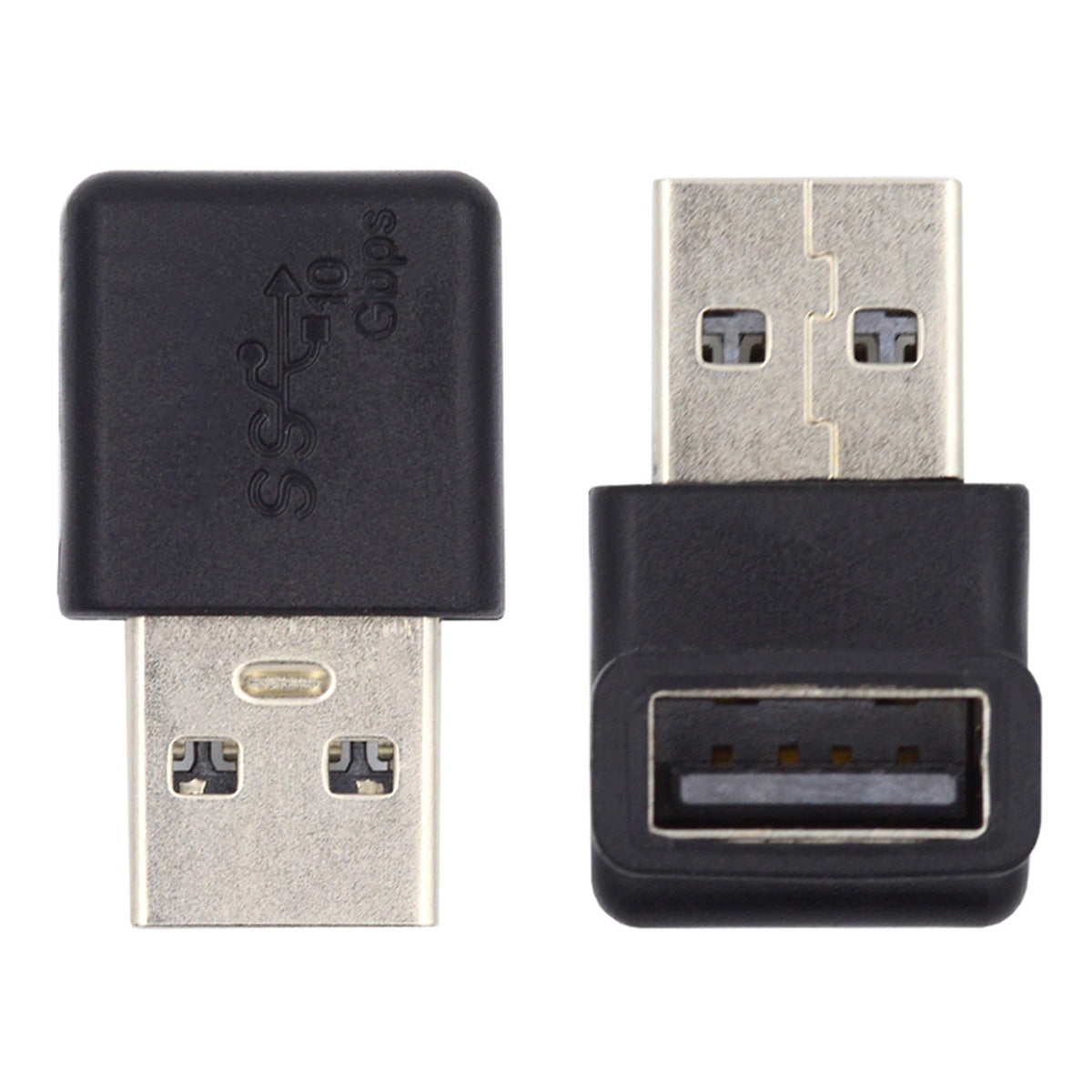 U3-018-DN 10Gbps USB3.0 Male to USB3.0 Female Adapter 90 Degree Angled Type Video Adapter