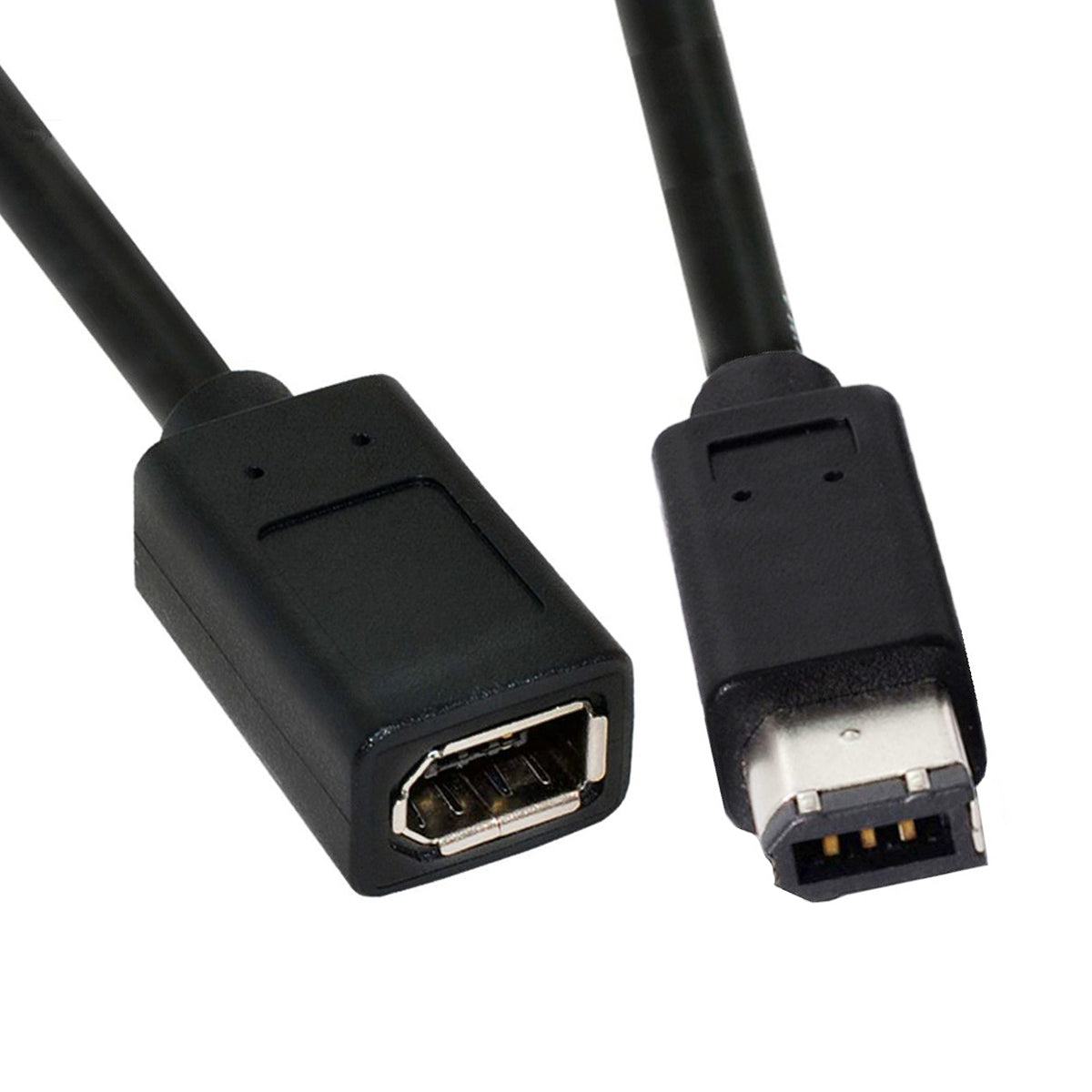 CA-001 20cm IEEE 1394 6Pin Female to 1394a 6Pin Male Extension Data Cable 400 to 400 Firewire - Black