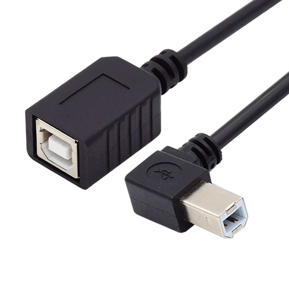 U2-068-LE 20cm Left Angled Design USB 2.0 Type-B Male to Female Adapte ...