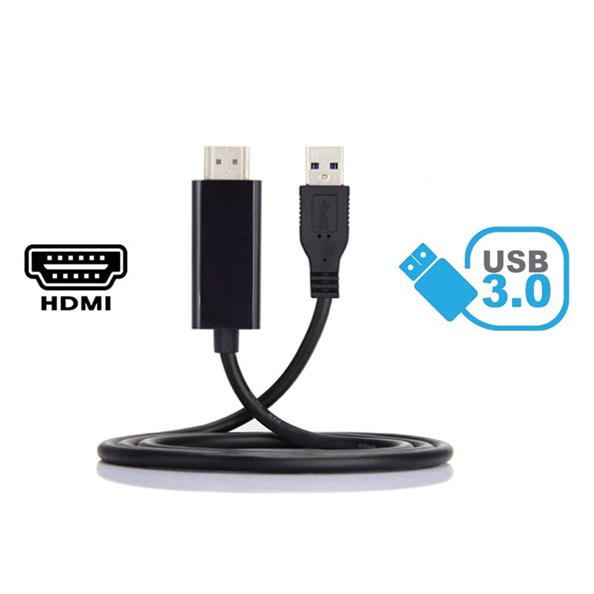 U3-024 1.8m USB 3.0 Male to HDMI Male Adapter Cable Converter Cord for Computer, Laptop, Projector