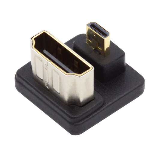 HD-020-UP Up Angled Micro HDMI 1.4 Male to HDMI Female Converter 360-Degree U-Shape Extension Adapter