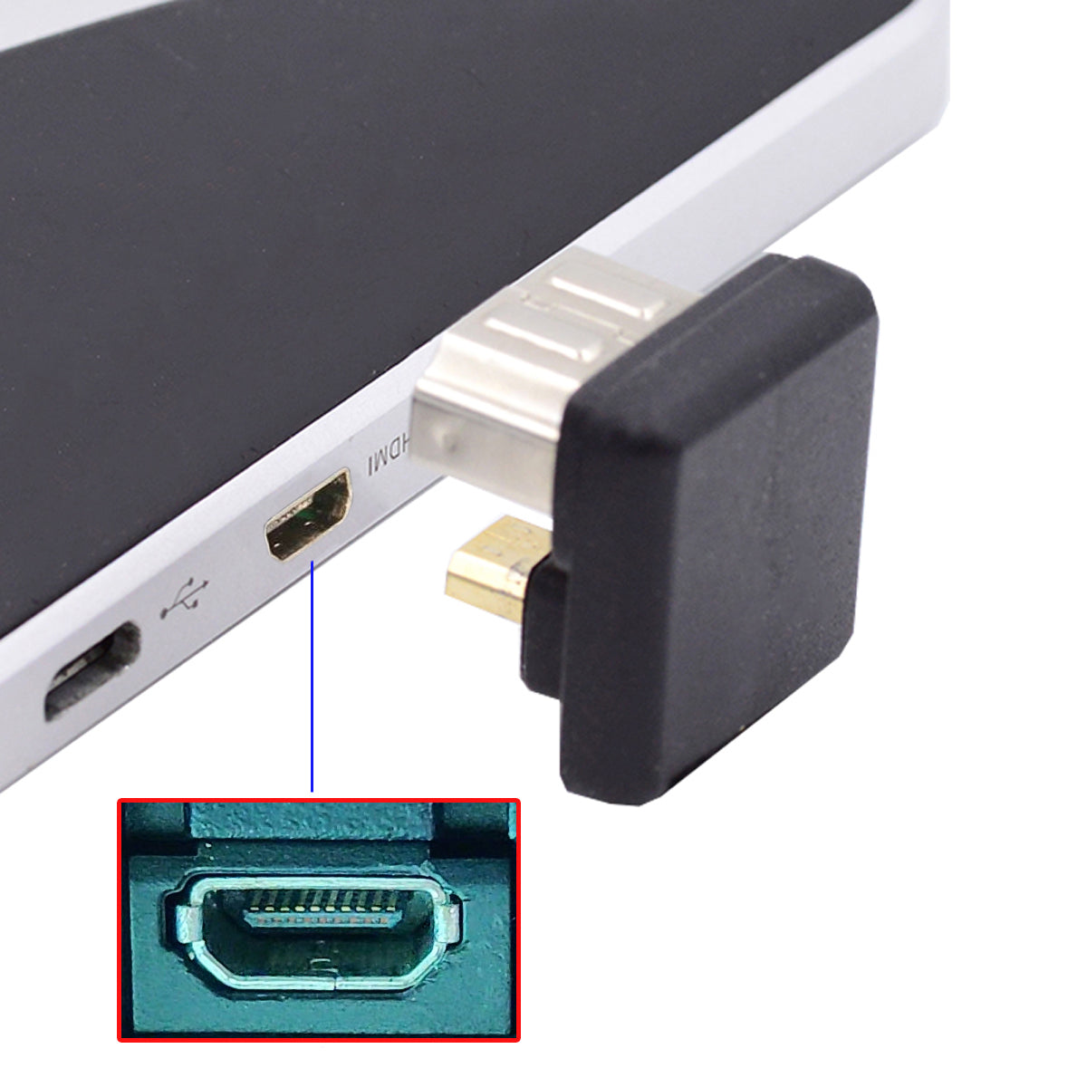 HD-020-UP Up Angled Micro HDMI 1.4 Male to HDMI Female Converter 360-Degree U-Shape Extension Adapter