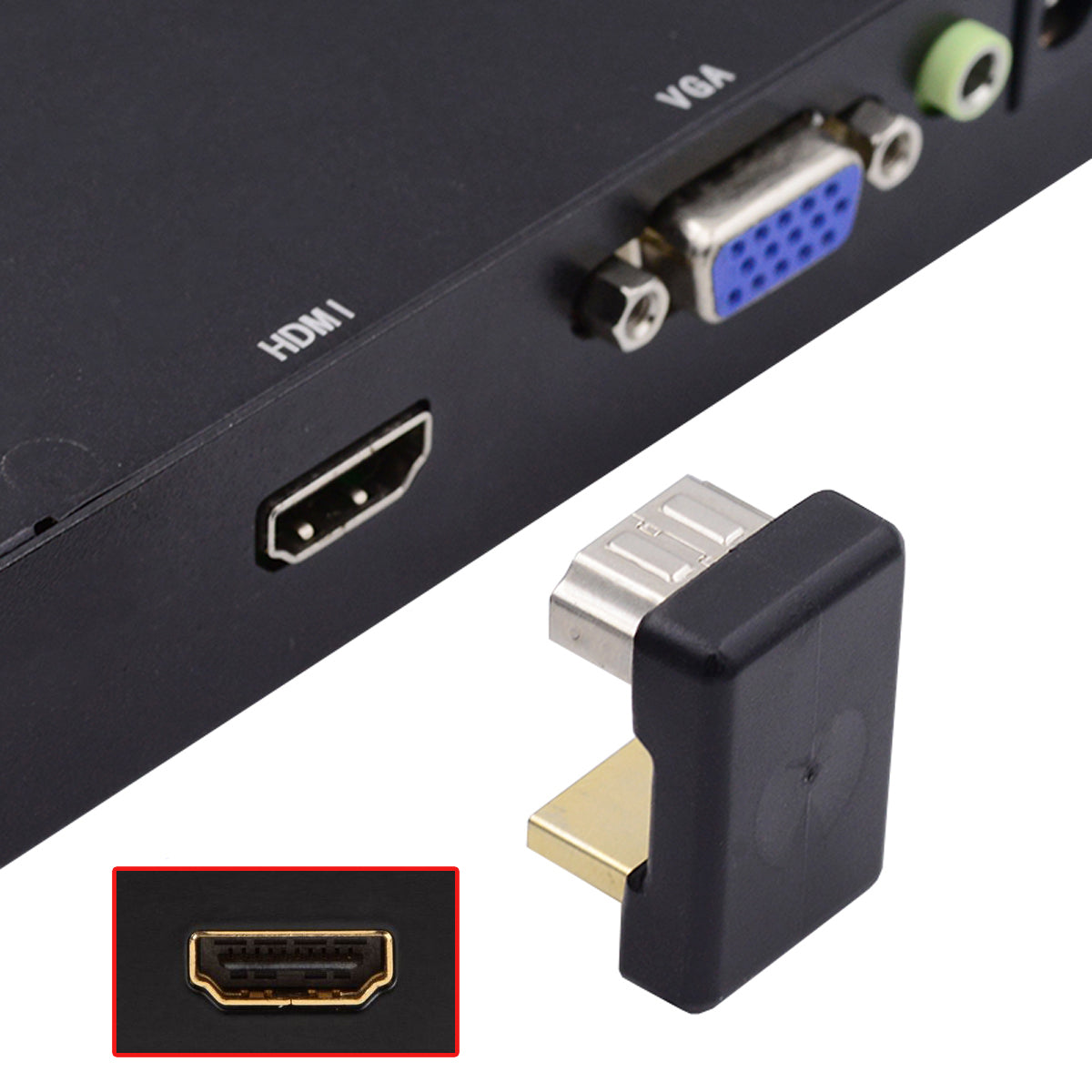 HD-019-UP HDMI Male to Female Adapter 360-Degree Opposite U-Shape Angled HDMI Extension Converter
