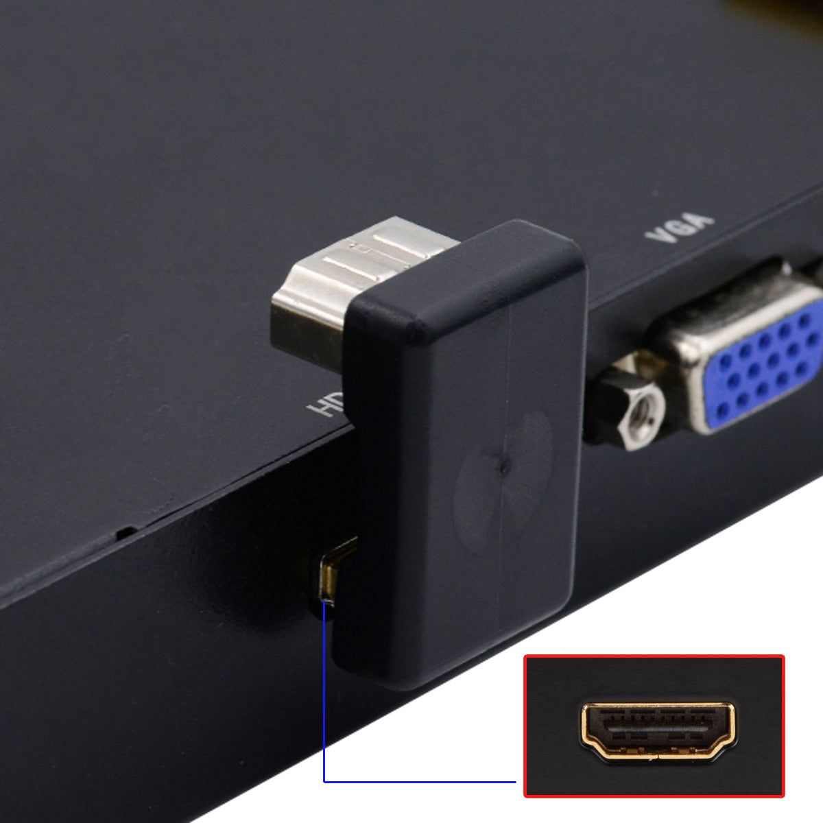 HD-019-UP HDMI Male to Female Adapter 360-Degree Opposite U-Shape Angled HDMI Extension Converter