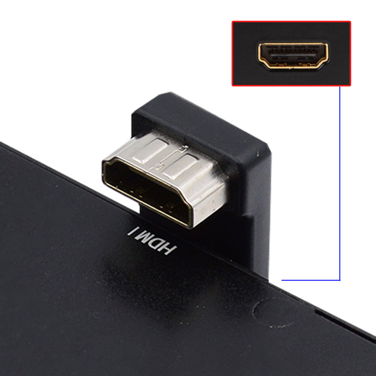 HD-019-UP HDMI Male to Female Adapter 360-Degree Opposite U-Shape Angled HDMI Extension Converter