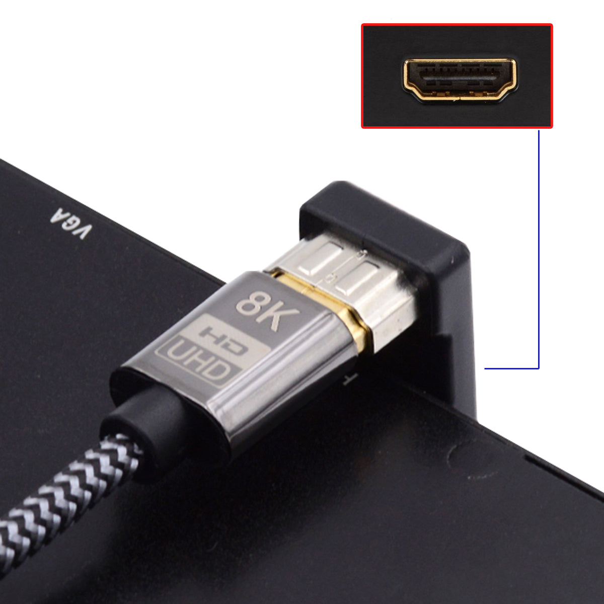 HD-019-UP HDMI Male to Female Adapter 360-Degree Opposite U-Shape Angled HDMI Extension Converter