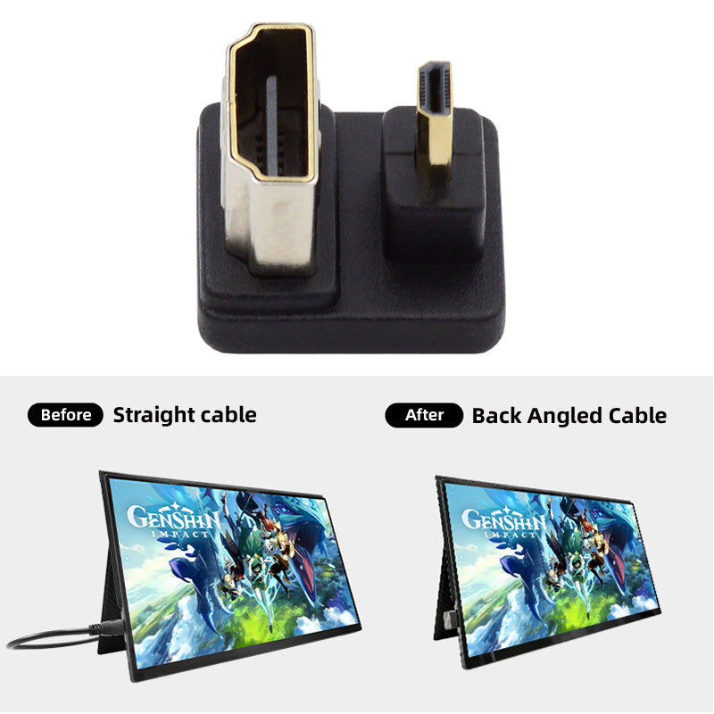 HD-020-DN 360-Degree Down Angled Micro HDMI 1.4 Male to HDMI Female Extension Adapter Converter