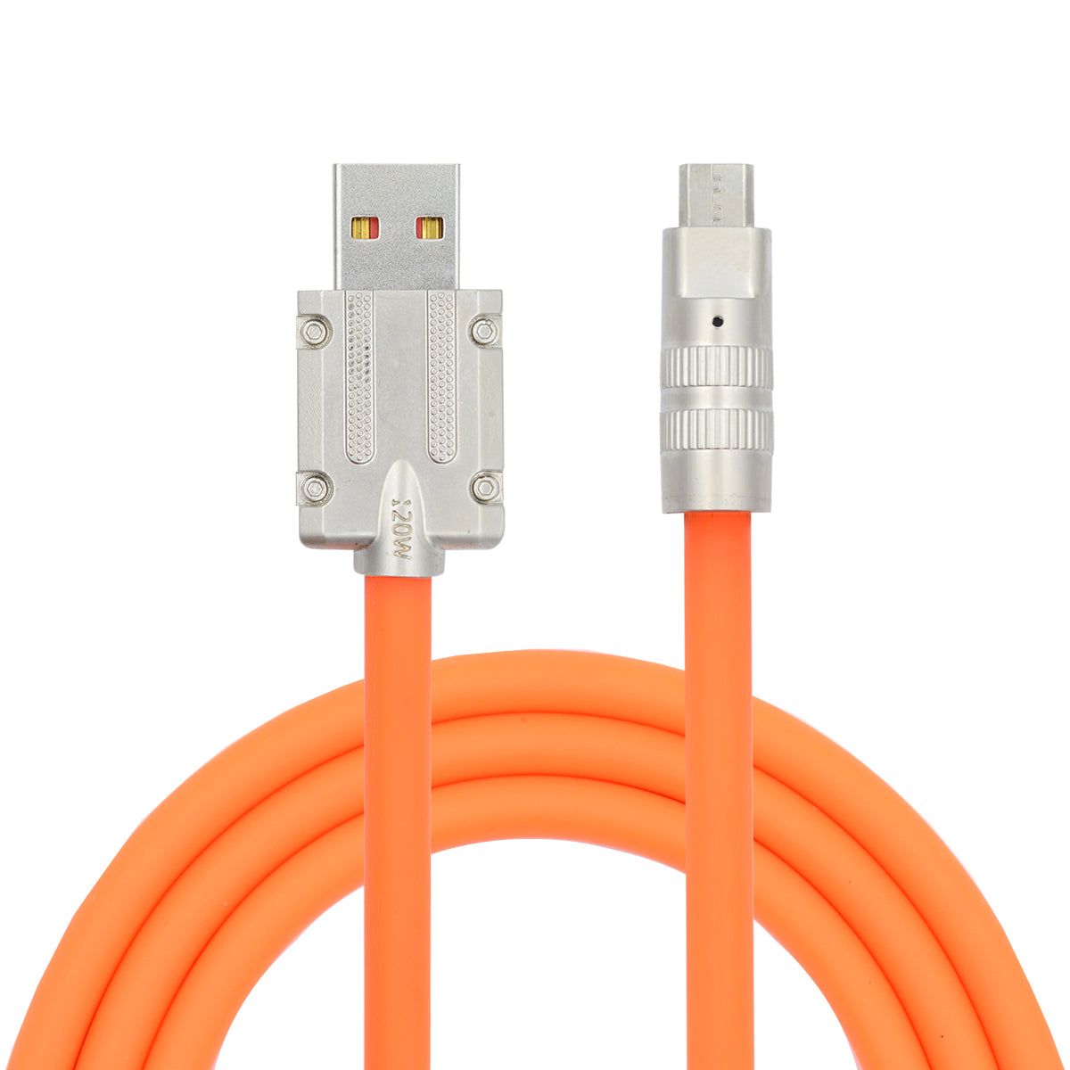 U2-089-OR-1.0M USB-A to Micro USB Cable Liquid Silicone USB2.0 480Mbps Data Cord for Laptop Tablet Phone