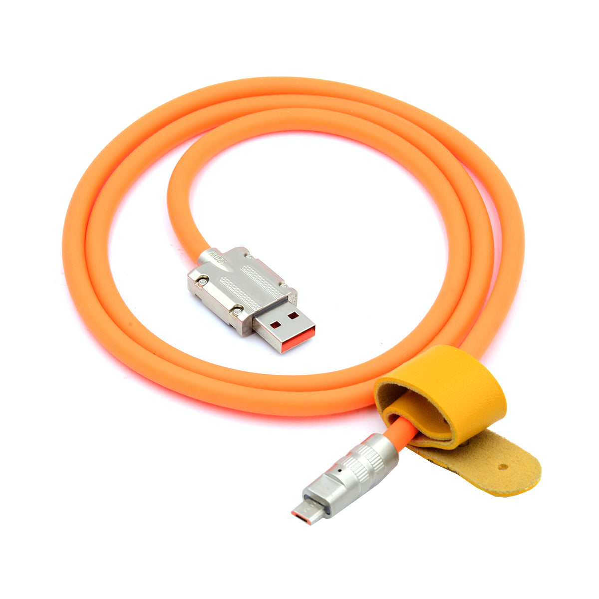 U2-089-OR-1.0M USB-A to Micro USB Cable Liquid Silicone USB2.0 480Mbps Data Cord for Laptop Tablet Phone