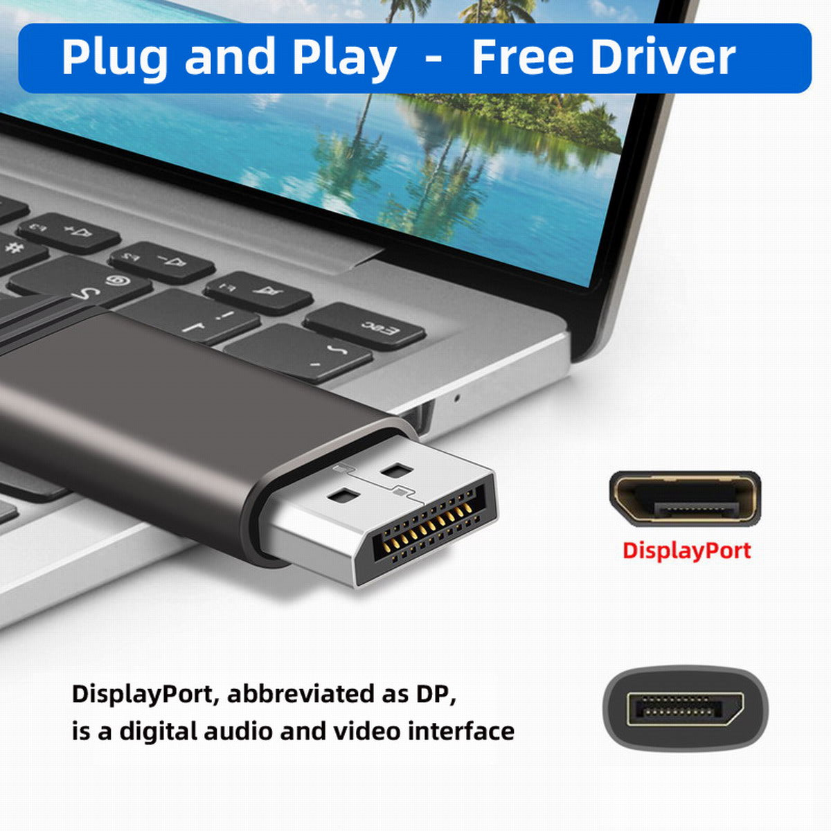 DP-036-8K02 Mini DisplayPort 1.4 Male to DP Female 8K 60Hz Adapter UHD Extension Adapter for Video PC Laptop Monitor