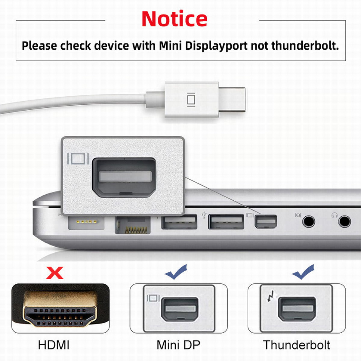 DP-036-8K03 Mini Displayport to Displayport Adapter 8K 60Hz DP Male to DP Female Connector for Laptop PC Monitor