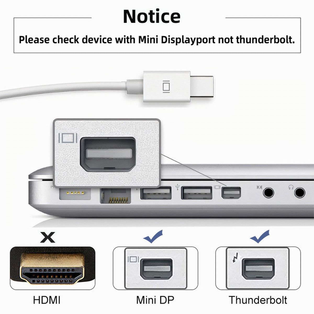 DP-036-8K01 8K 60Hz UHD Adapter Mini Displayport 1.4 Male to Displayport Female Adapter for Video PC Laptop