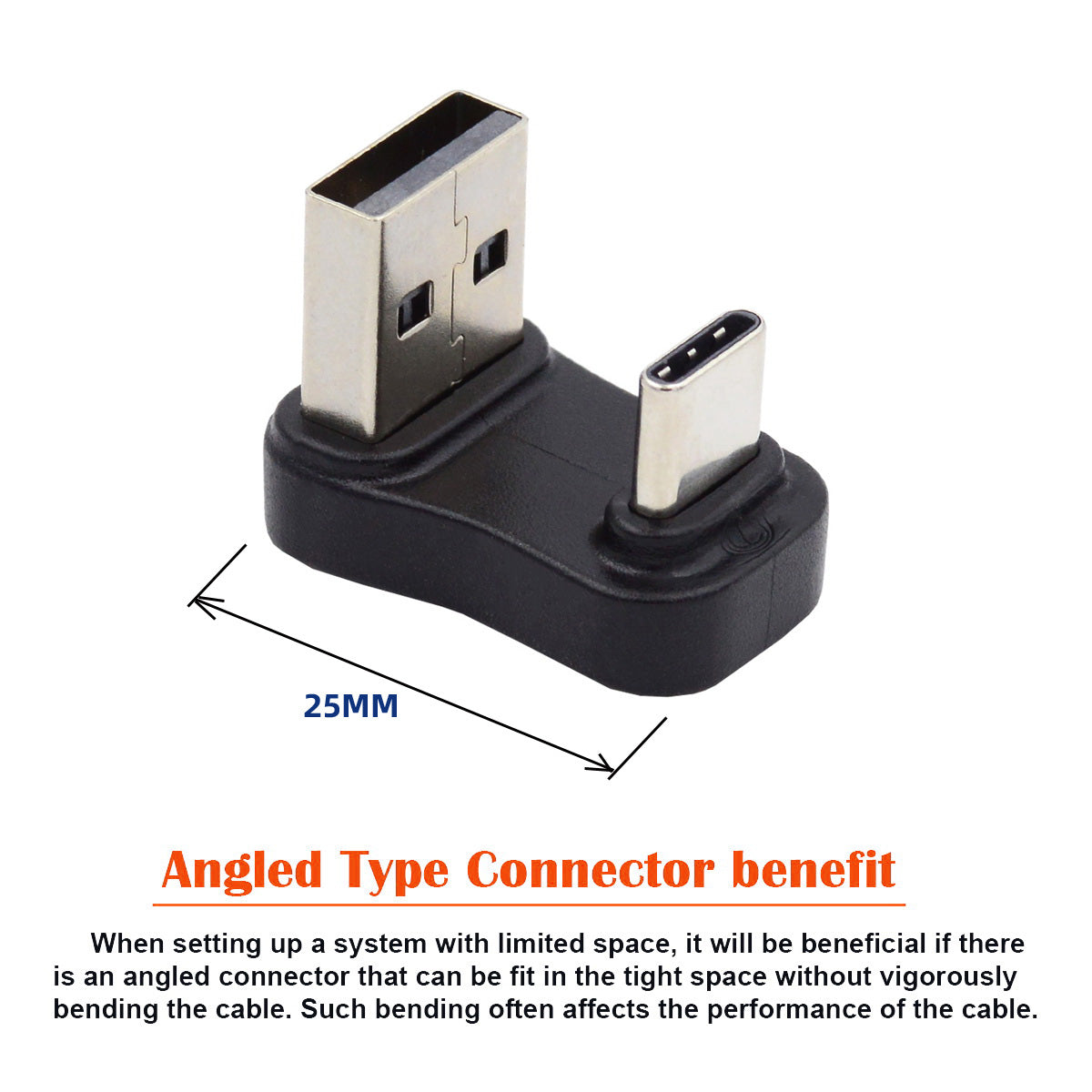 UC-070-TC008 USB 3.0 Type-A Male to USB 3.1 Type-C Male Data Sync 10Gbps Charge Adapter for Laptop Phone