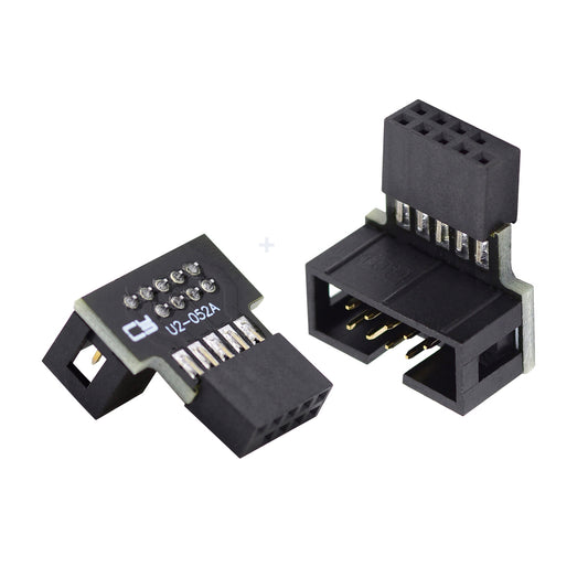 U2-052 1 Set Down &amp; Up Angled USB 2.0 10Pin 9Pin Header Male to Female Extension Adapter Motherboard Connector