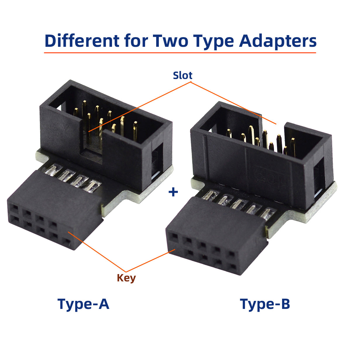 U2-052 1 Set Down &amp; Up Angled USB 2.0 10Pin 9Pin Header Male to Female Extension Adapter Motherboard Connector