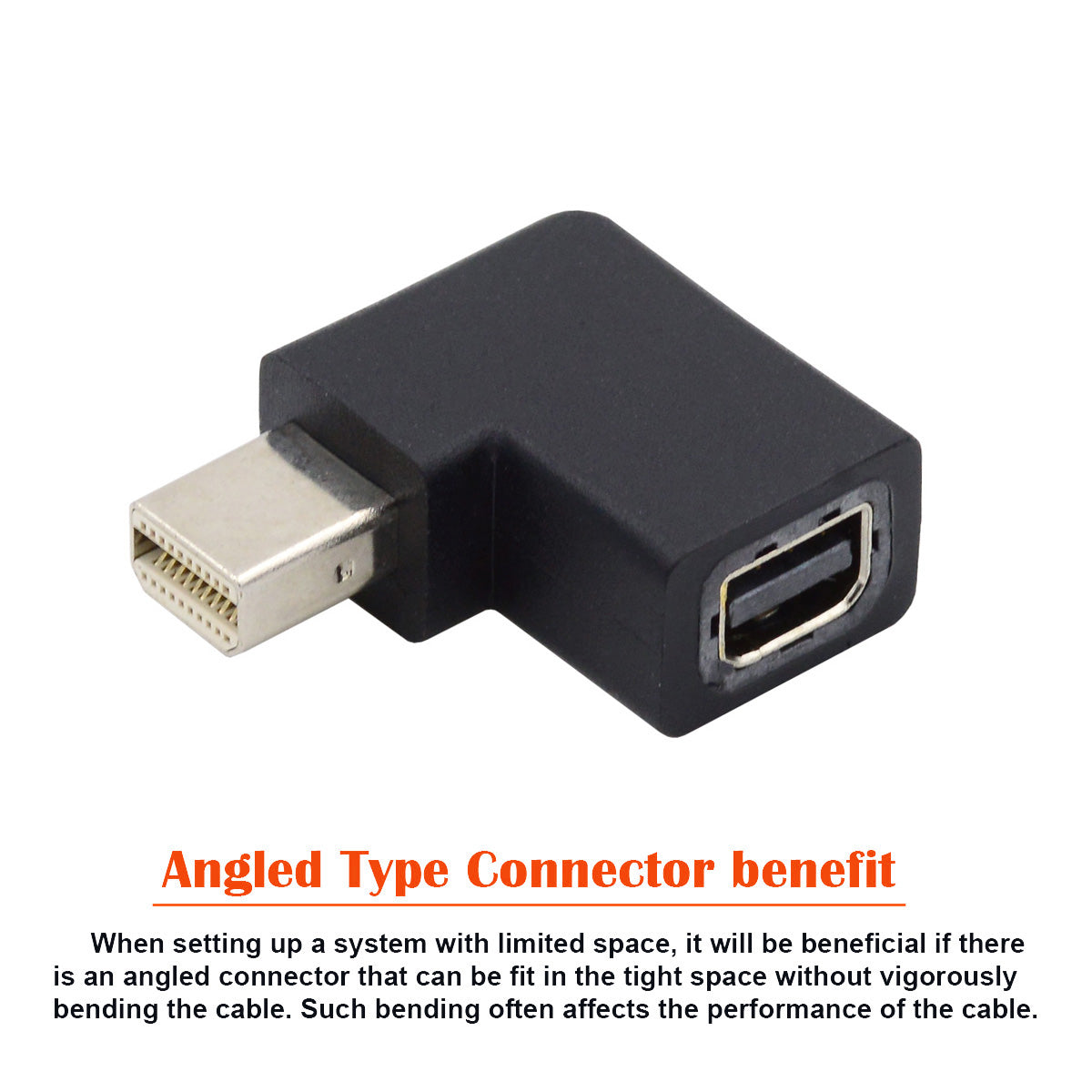 DP-036-8K07 Angled 8K 60Hz Mini DisplayPort 1.4 Male to Mini DP Female Convertor Fast Transmission Adapter for PC Laptop Monitor
