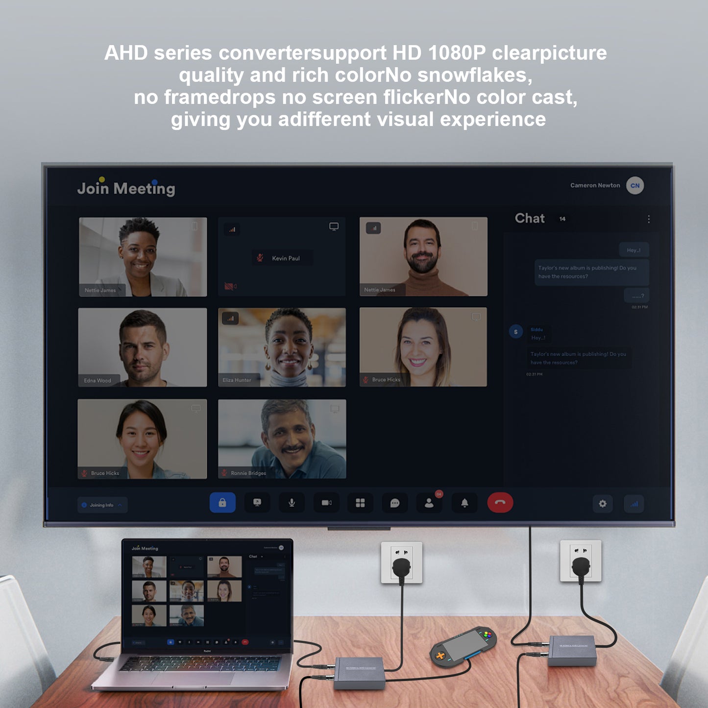 NK-C9 Coaxial Converter Loop Through Output HDMI to AHD Adapter Signal 1 Input 2 Output 4K HDMI to AHD 1080P Converter
