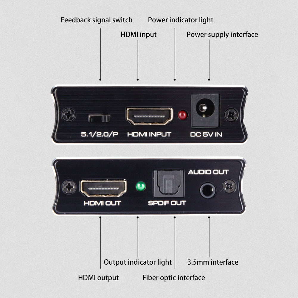 NK-330M HDMI to HDMI+Audio Converter K60PS5 to Optical 5.1 Audio 3.5 Headset Split to Amplifier Audio Adapter