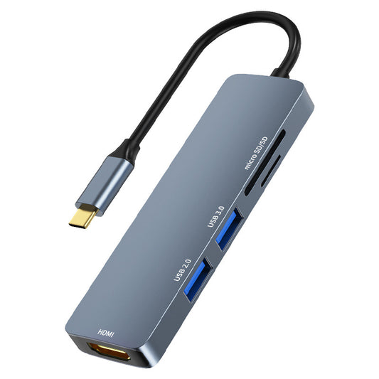T501 Type-C Hub USB-C to HD+USB2.0+USB3.0+TF Card Adapter Docking Station for iPad Huawei Xiaomi Tablets
