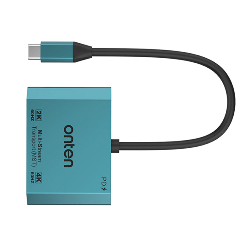 ONTEN M205 3-in-1 Type-C to HD+VGA Adapter Cable with PD Fast Charging USB-C Video Converter - Blue