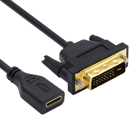 HD-025-CF HDMI to DVI Short Cable 20cm Bi-Directional Mini HDMI Female to DVI Male Adapter Converter