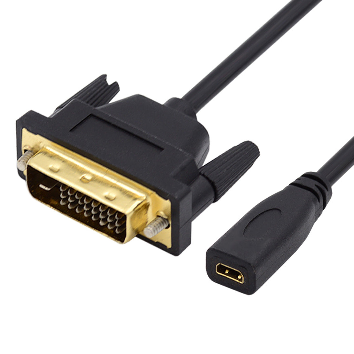 HD-025-DF 20cm Adapter Cable Micro HDMI Female to DVI (24+1) Male Cable Connector Support 1080P 4K
