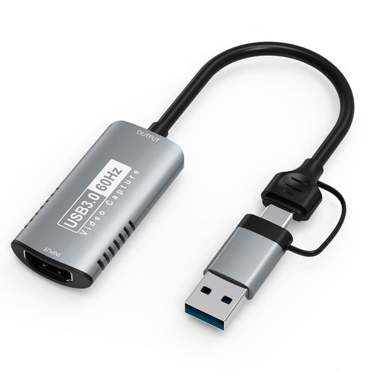 HDMI to USB3.0 + Type-C 4K HD Adapter 1080P 60Hz Video Capture Card for Gaming Live Streaming