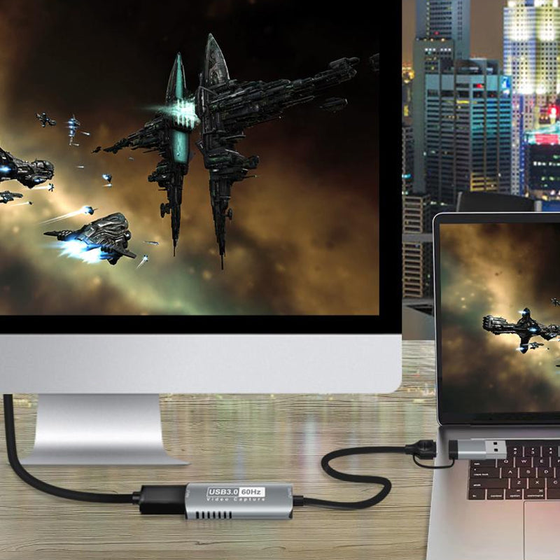 HDMI to USB3.0 + Type-C 4K HD Adapter 1080P 60Hz Video Capture Card for Gaming Live Streaming