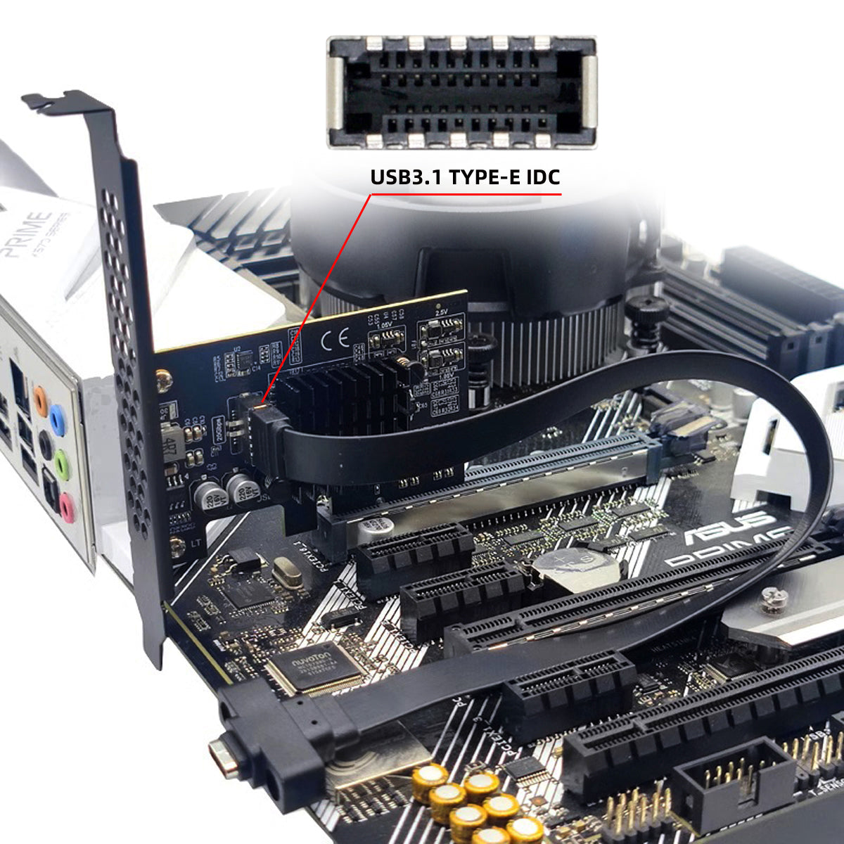 UC-104-EF USB 3.2 Gen2 Type-E 20Gbps Front Panel Socket to PCI-E 4X Express Card Adapter for Desktop Motherboard (ASM3242 Chipset)