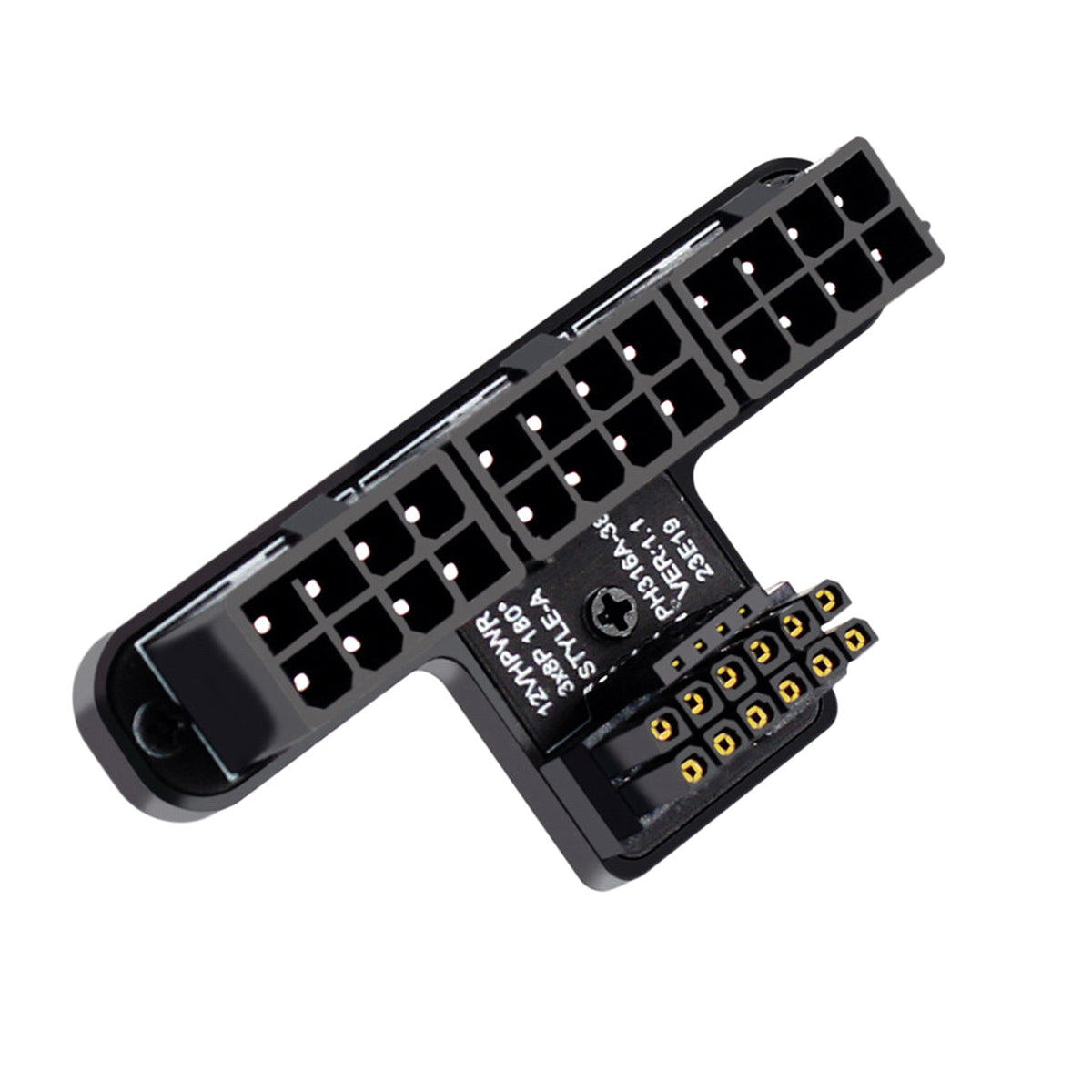 PW-048-DN 12VHPWR ATX3.0 PCI-E 5.0 Power Modular to 3xPCIe-8P Adapter for 16Pin 12+4P Graphics Card (Down Angled 90 Degree)