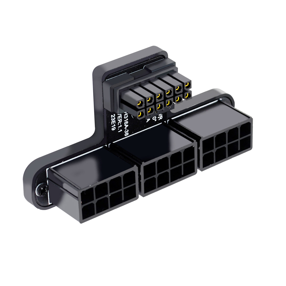 PW-048-DN 12VHPWR ATX3.0 PCI-E 5.0 Power Modular to 3xPCIe-8P Adapter for 16Pin 12+4P Graphics Card (Down Angled 90 Degree)