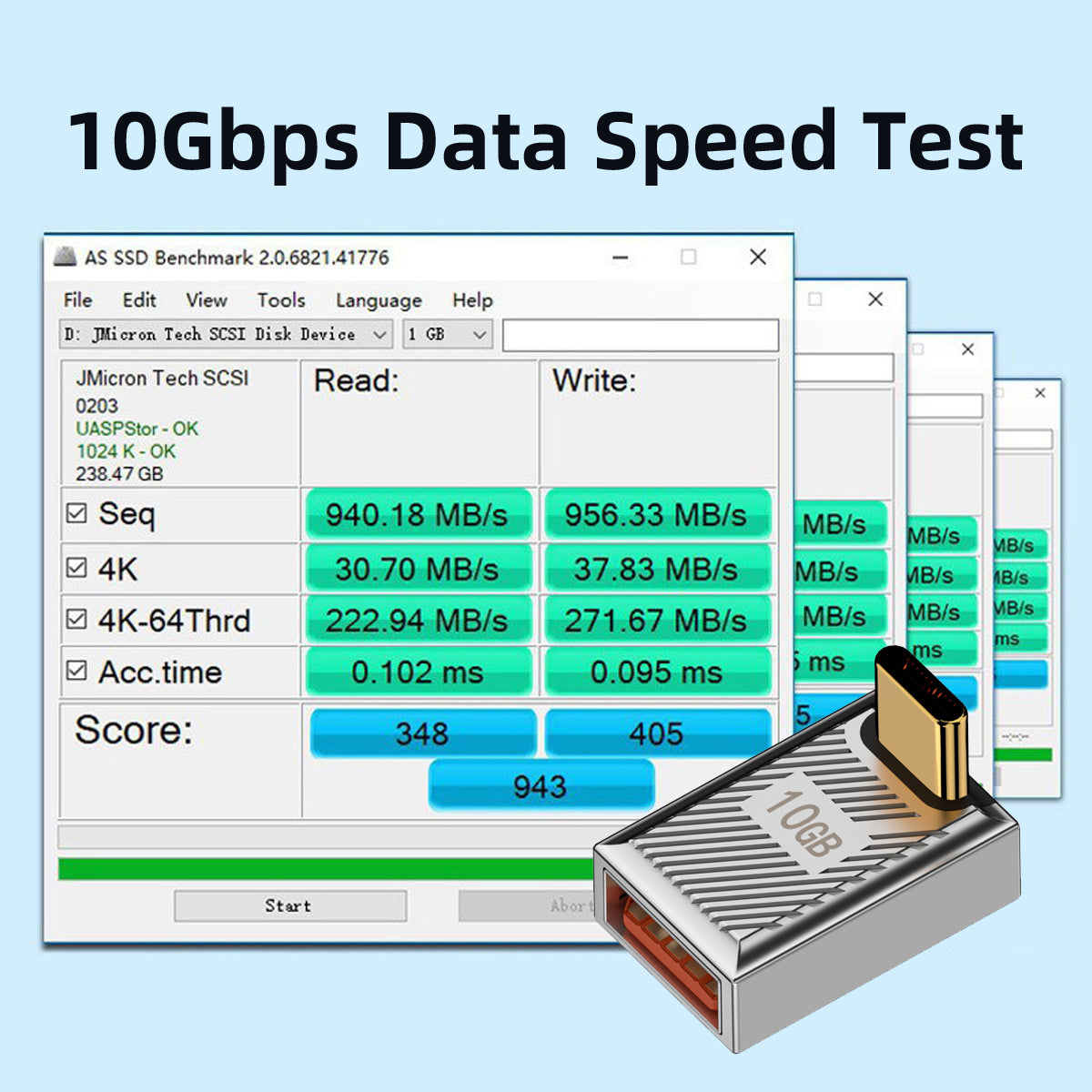 UC-017-UP USB 3.1 Type C Male to USB 3.0 A Female Converter 10Gbps Up Down Angled 120W Power OTG Adapter