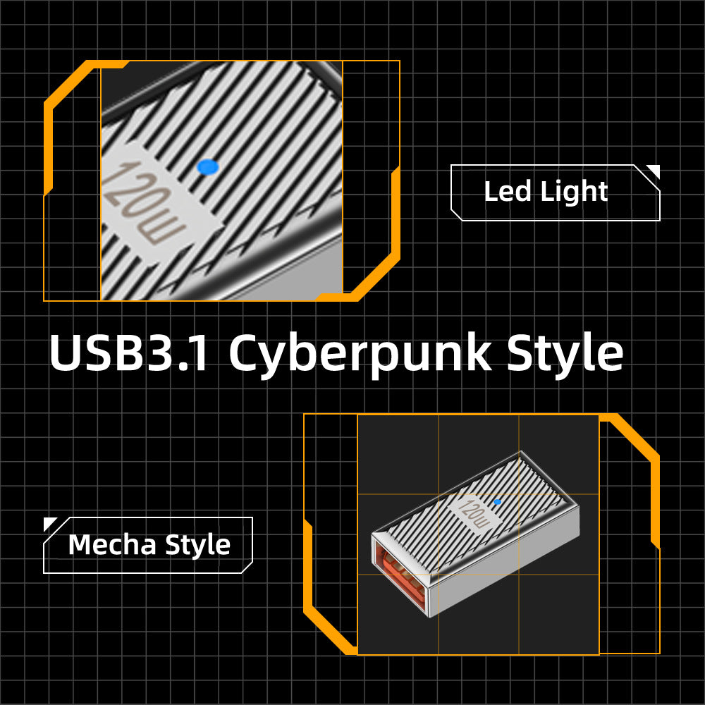 UC-017-FE USB 3.1 Type C Female to USB 3.0 A Female 10Gbps Data Transfer 120W Power Adapter OTG Converter
