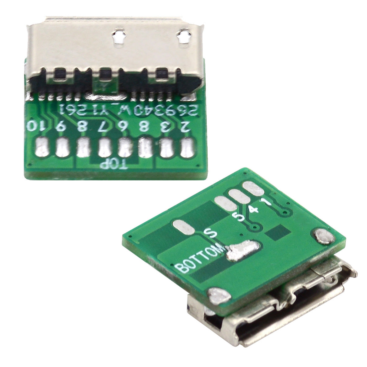 CN-007 10Pcs Micro USB 3.0 10pin Female Socket Receptacle Adapter Board Mount SMT Type with PCB