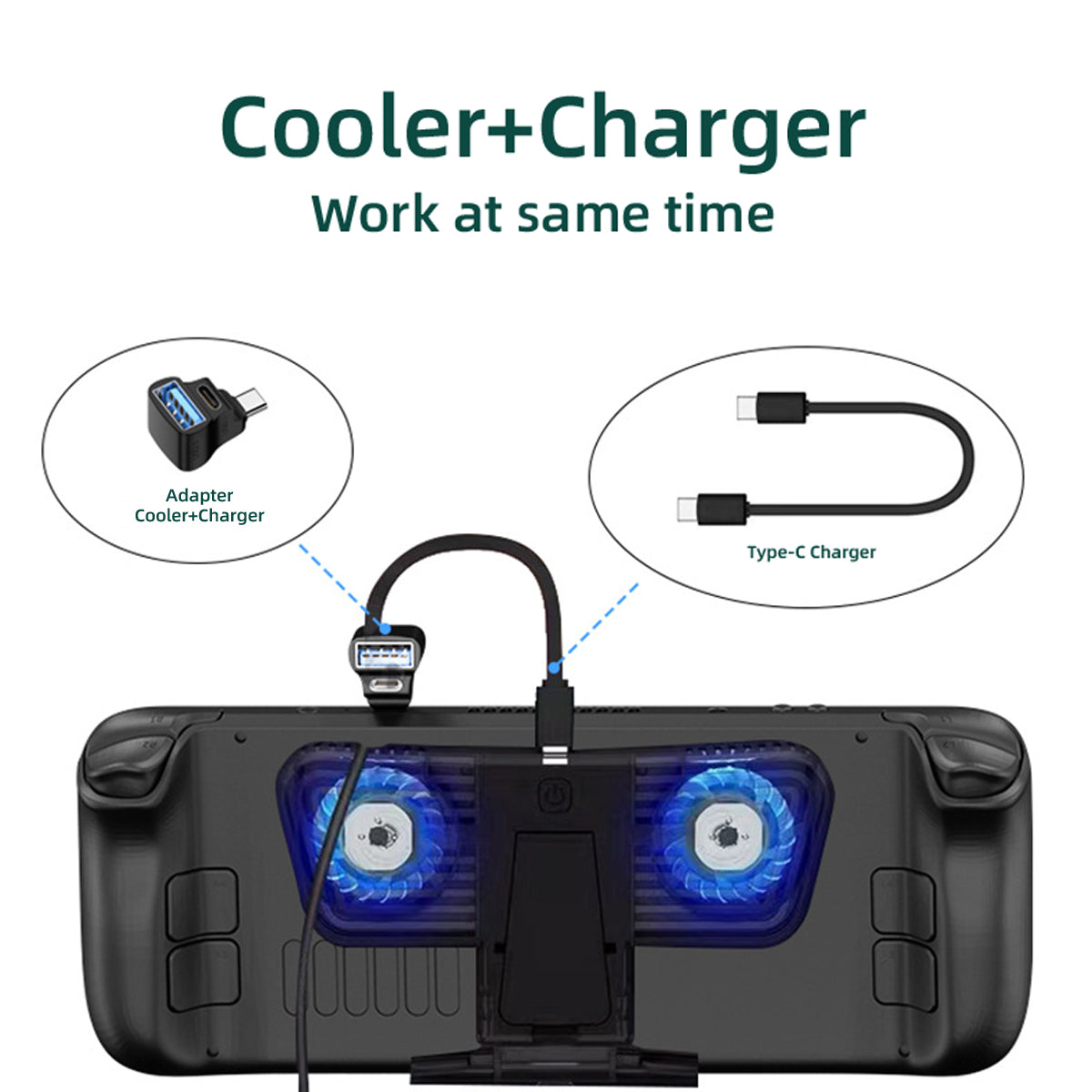 UC-068-AC Angled USB-C Male to Dual Type-C+Type-A Female Power Data Splitter Adapter