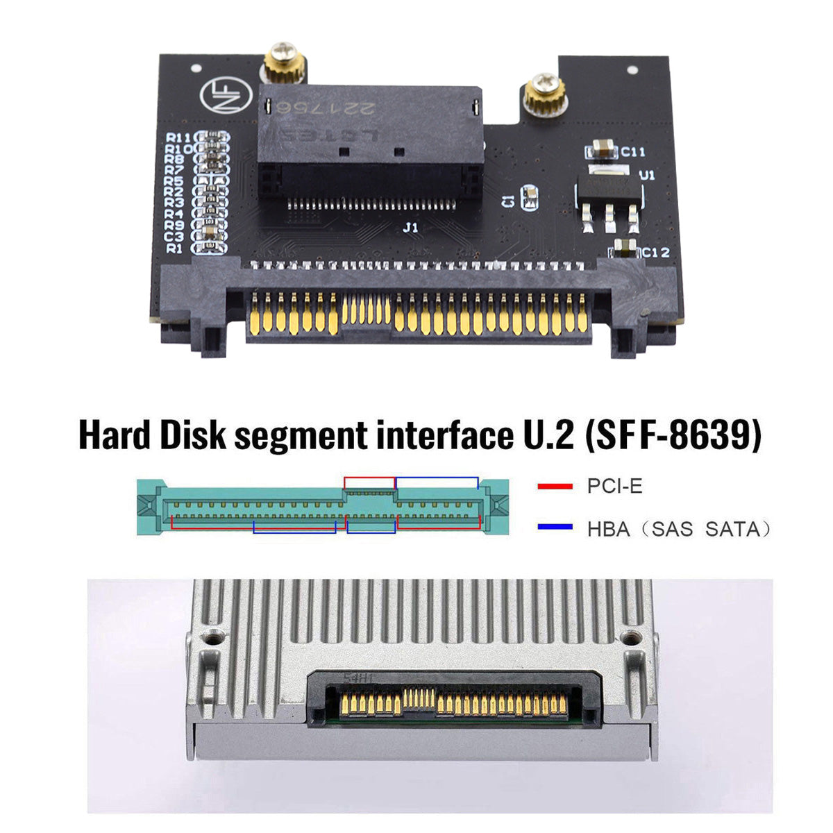 SF-072 U.2 SFF-8639 Host Adapter to NVMe Ruler 1U GEN-Z EDSFF Short SSD P4511 E1.S Carrier Adapter