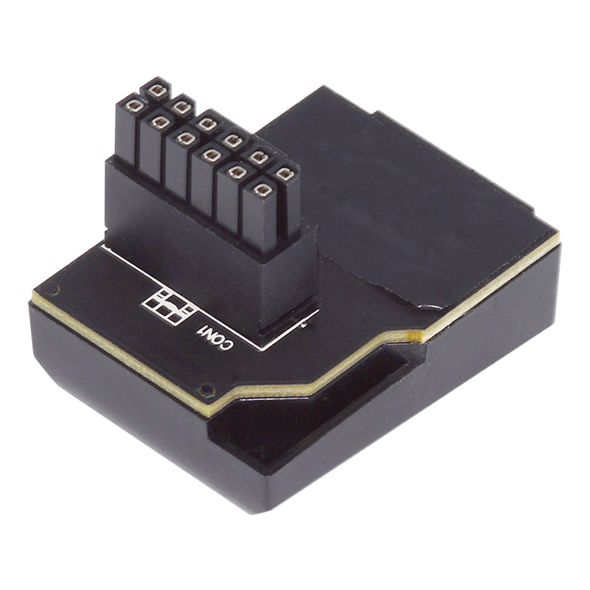 PW-047-DN 12VHPWR ATX3.0 PCI-E 5.0 12+4Pin Power Modular Male to Female Adapter Extension Down Angled 90 Degree Converter - Black