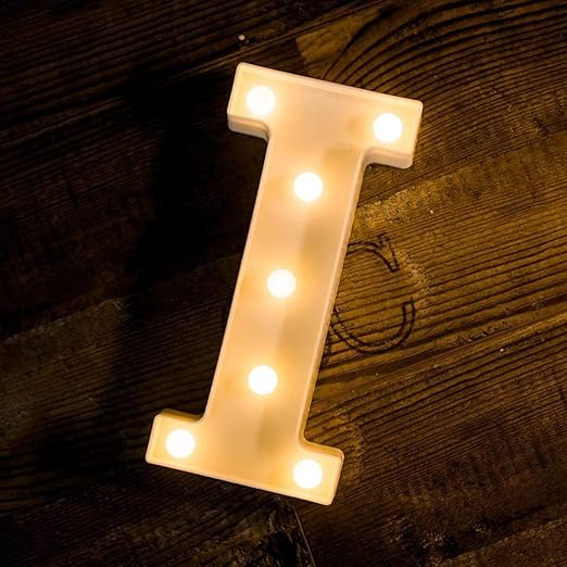 Marquee Alphabet Shaped Led Light Letters for Wedding | Birthday | Party | Christmas | Home | Bar | Decoration | Color : Warm White (I)