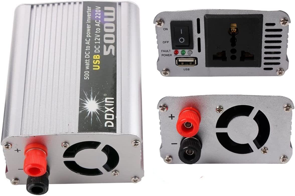 500W Watt DC 12V to AC 220V + USB Portable Voltage Transformer Car Power Inverter