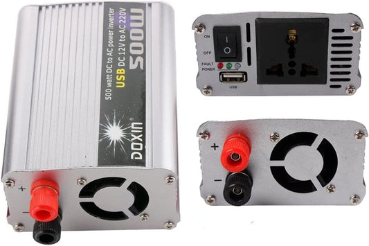 500W Watt DC 12V to AC 220V + USB Portable Voltage Transformer Car Power Inverter