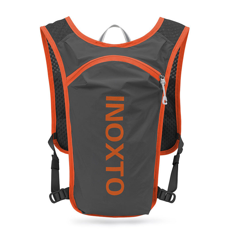 Outdoor Inoxto 591 5L Outdoor Sports Backpack Running Cycling Breathable Dual Shoulder Bag - Dark Grey / Orange