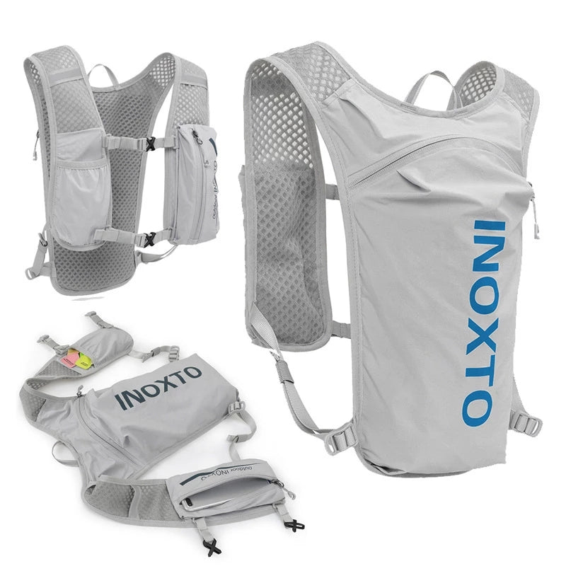 Outdoor Inoxto 591 5L Outdoor Sports Backpack Running Cycling Breathable Dual Shoulder Bag - Dark Grey / Orange
