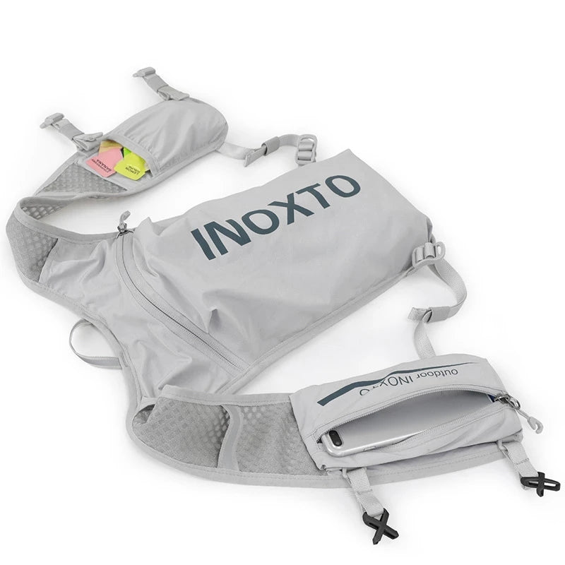 Outdoor Inoxto 591 5L Outdoor Sports Backpack Running Cycling Breathable Dual Shoulder Bag - Dark Grey / Orange