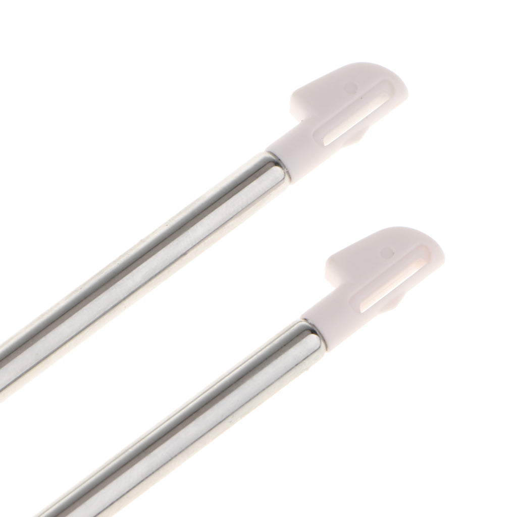 2 Piece Metal Retractable Touch Screen Stylus Pen for Nintendo WIIU White
